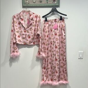 Sugar Thrillz Pink Floral Pajama Set Intimates Sleepwear